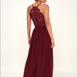 Lulu's Love Spell Burgundy Bridesmaid Dress